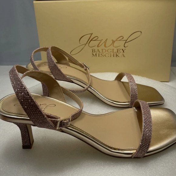 Badgley Mischka Charisma II Heeled Sandals - Women's Square Toe Low Heel Sandals